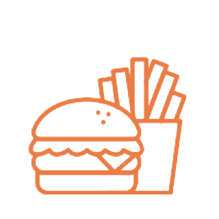 Clubhouse icon showing burger and fries.