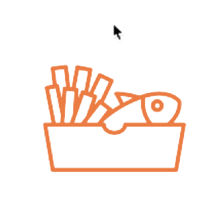 Fish and chips icon.