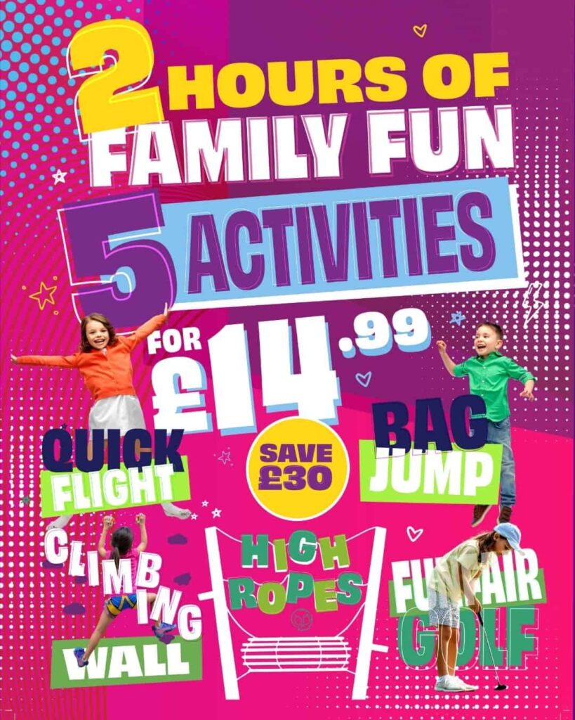 2 hours of family fun for 14.99