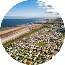 Whitehouse Leisure Park static caravans ariel shot