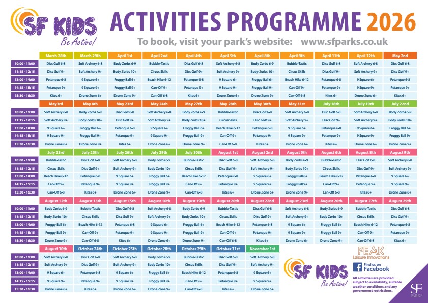 SF Parks 2026 Kids Activities